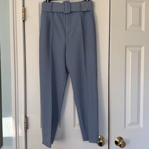 ZARA Light Blue Pants with FABRIC COLORED BELT
